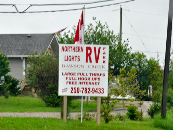 Northern Lights RV Park sign